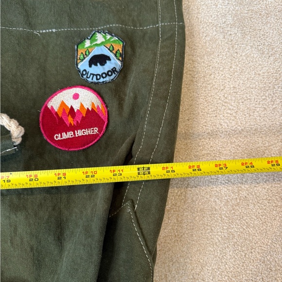 NWT Free People Green Canvas Patchwork Rope Strap Duffle Tote Bag - Picture 12 of 13